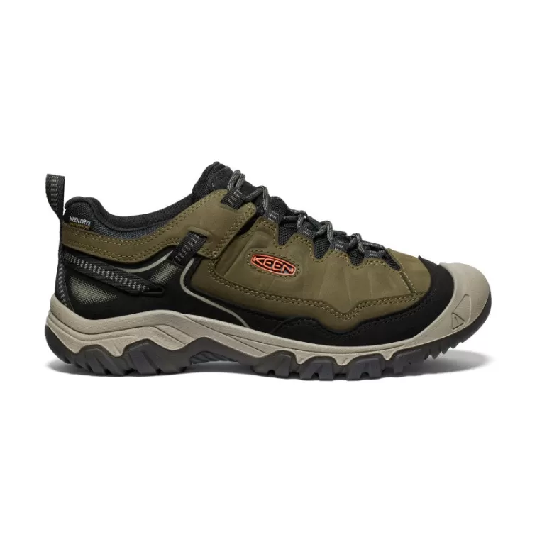 KEEN Leather | Shoes | Men's Targhee IV Wide Waterproof Hiking Shoe   |  Dark Olive/Gold Flame
