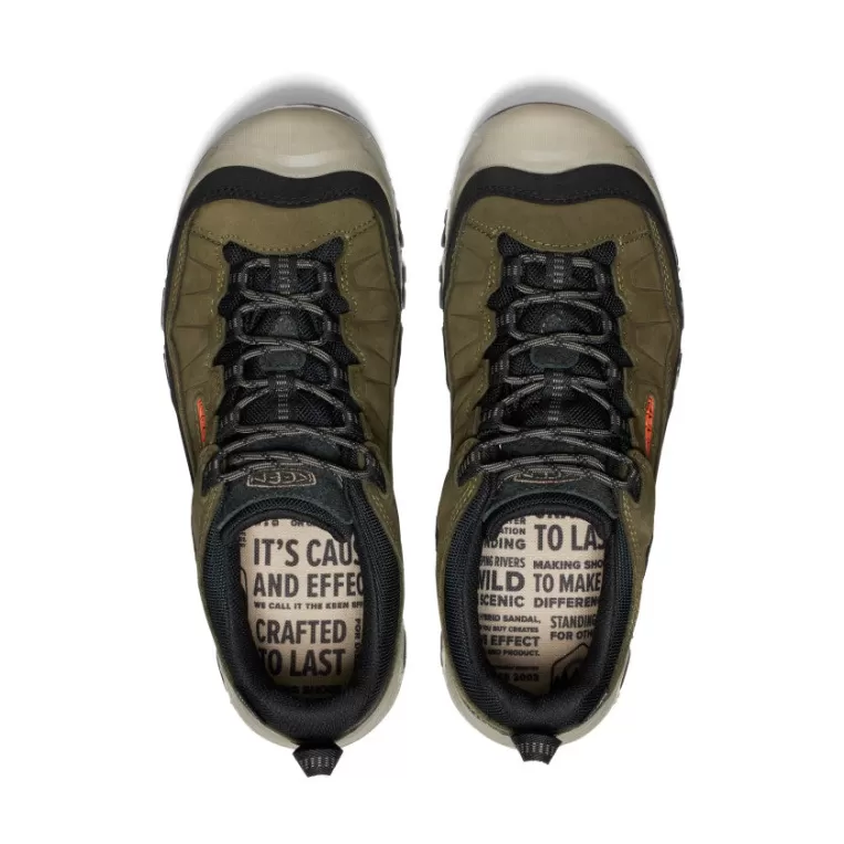 KEEN Leather | Shoes | Men's Targhee IV Wide Waterproof Hiking Shoe   |  Dark Olive/Gold Flame