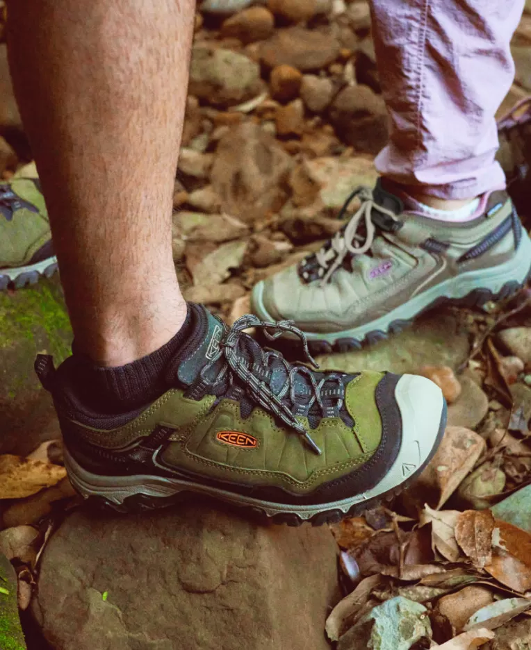 KEEN Leather | Shoes | Men's Targhee IV Wide Waterproof Hiking Shoe   |  Dark Olive/Gold Flame