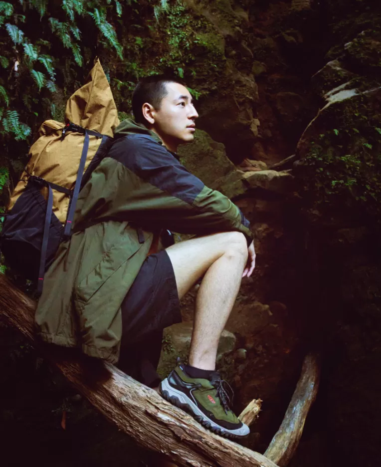 KEEN Leather | Shoes | Men's Targhee IV Wide Waterproof Hiking Shoe   |  Dark Olive/Gold Flame