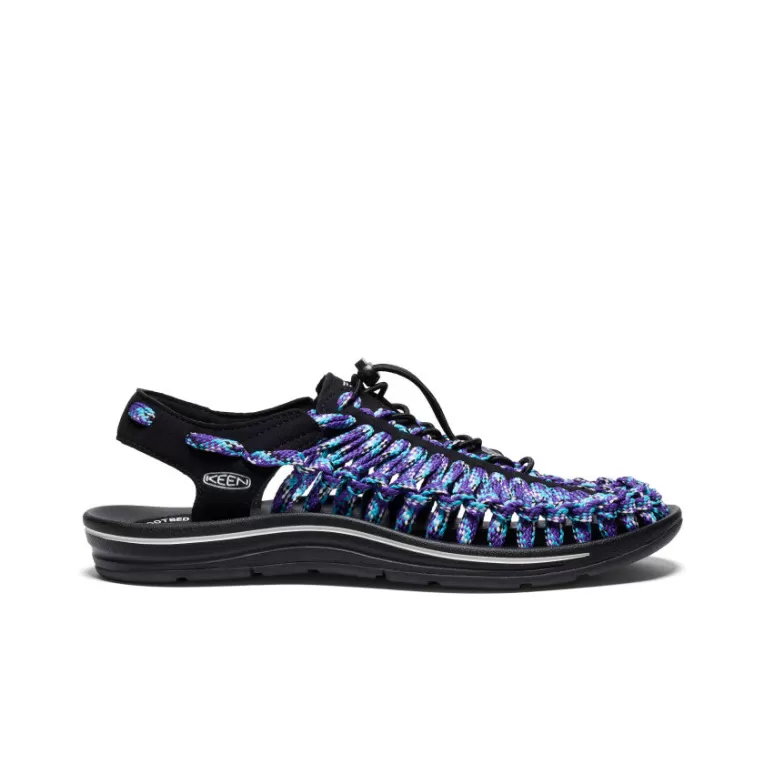 KEEN Sandals | Men's UNEEK Flat Cord Sneaker x Bamboo Shoots   |  Black/Tillandsia Purple