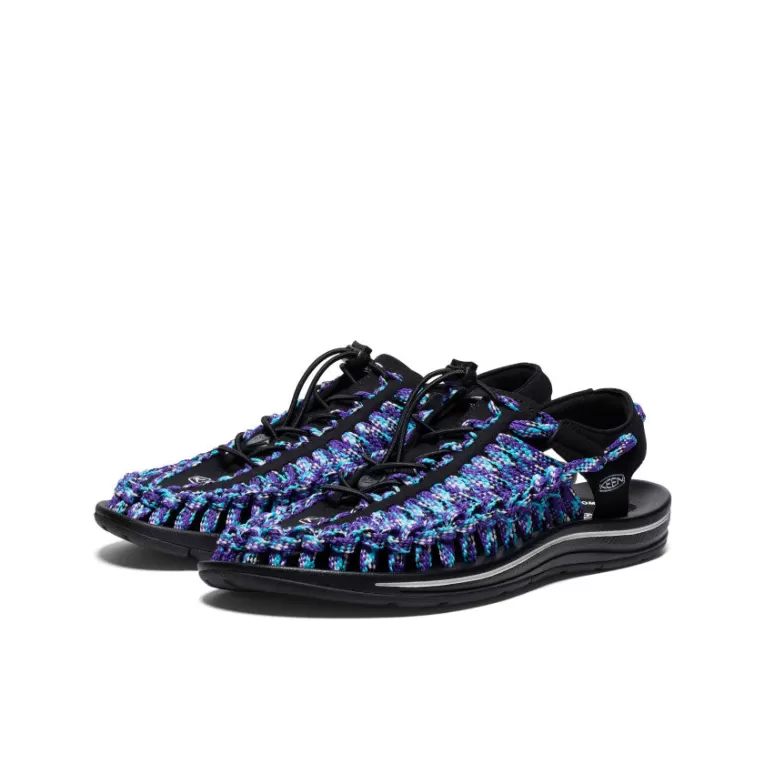 KEEN Sandals | Men's UNEEK Flat Cord Sneaker x Bamboo Shoots   |  Black/Tillandsia Purple