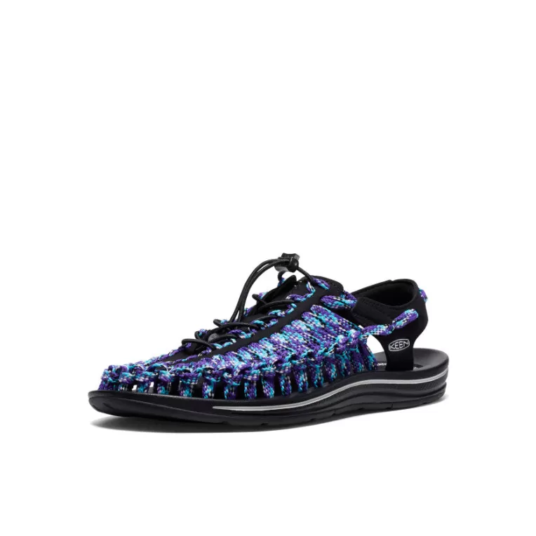 KEEN Sandals | Men's UNEEK Flat Cord Sneaker x Bamboo Shoots   |  Black/Tillandsia Purple