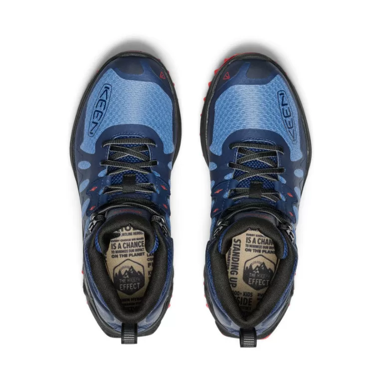KEEN Boots | Men's Zionic Waterproof Hiking Boot   |  Coronet Blue/Poppy Red
