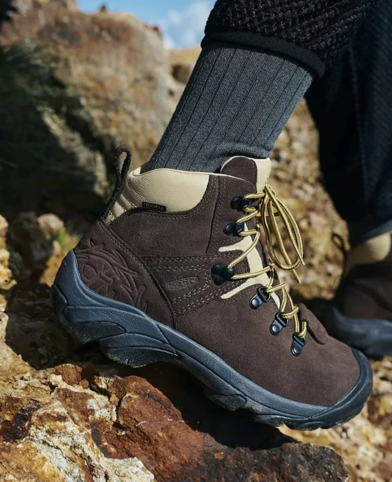 Women KEEN Leather | Boots | Women's Pyrenees Waterproof Hiking Boot x Mountain Research   |  Mountain Research Brown