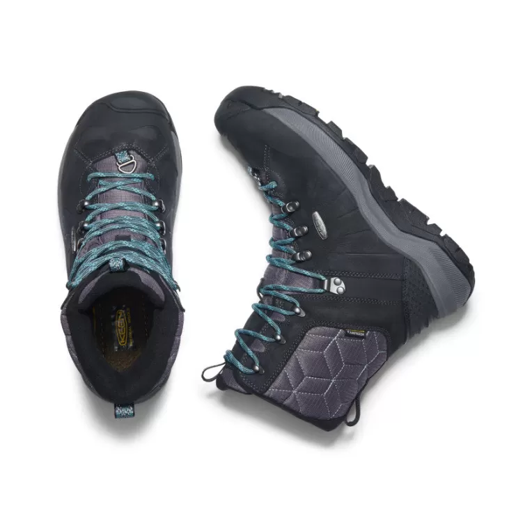 Women KEEN Leather | Boots | Women's Revel IV High Polar Waterproof Boot   |  Black/North Atlantic