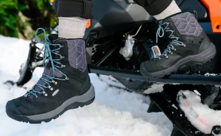 Women KEEN Leather | Boots | Women's Revel IV High Polar Waterproof Boot   |  Black/North Atlantic