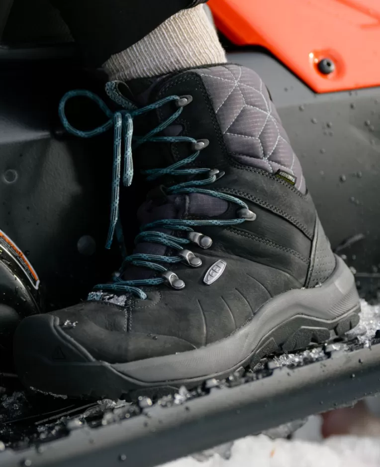 Women KEEN Leather | Boots | Women's Revel IV High Polar Waterproof Boot   |  Black/North Atlantic