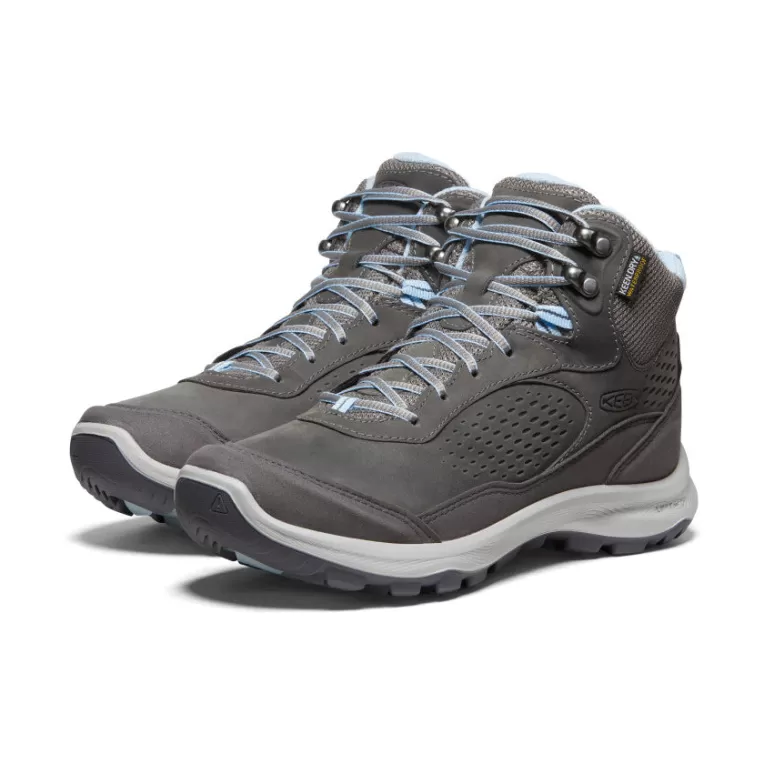 Women KEEN Leather | Boots | Women's Terradora Explorer Waterproof Boot   |  Steel Grey/Clear Sky