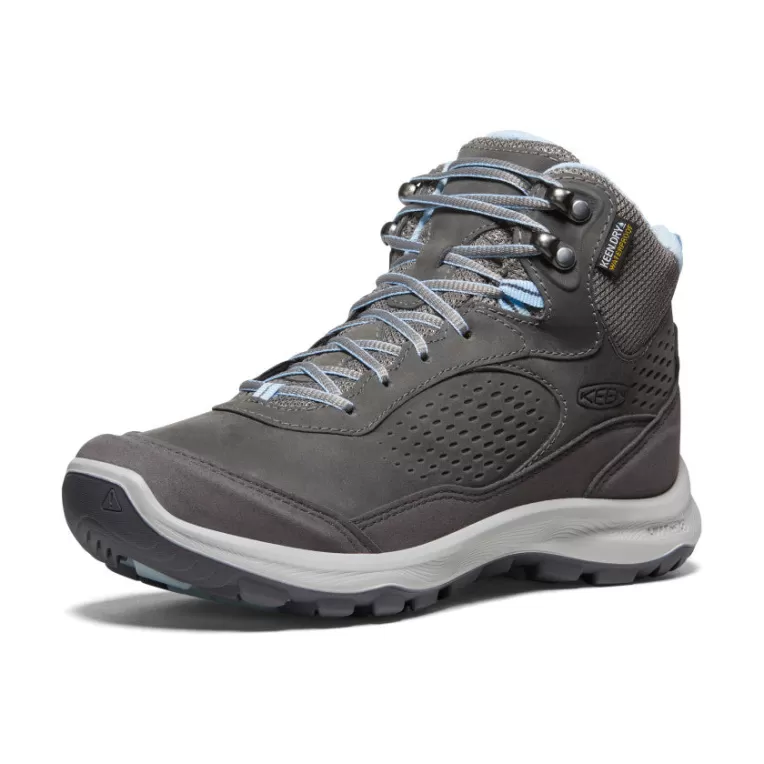 Women KEEN Leather | Boots | Women's Terradora Explorer Waterproof Boot   |  Steel Grey/Clear Sky